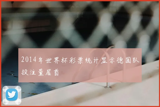 2014年世界杯彩票统计显示德国队投注量居首